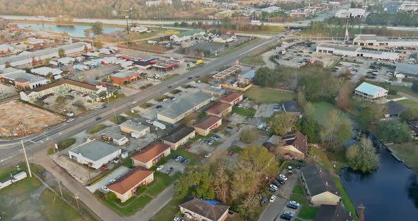 Aerial View I10 Highway Near Suburbs Area Mall Plaza Interchange Elevated Road Junction Near alt