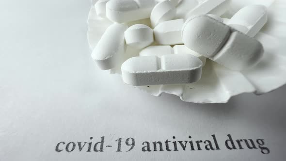 Closeup Shot of Pills on a Seashell with White Background and Black Text alt