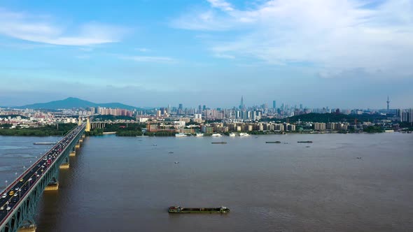 urban construction landscape,yangtze river bridge alt