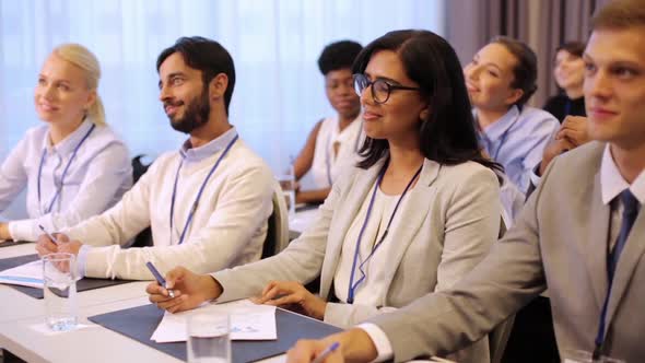 Happy Business Team at International Conference  alt