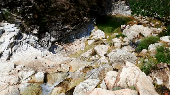 Water flowing in waterfall of Capitólio Minas Gerais. Paradise Lost Waterfall Cliff alt