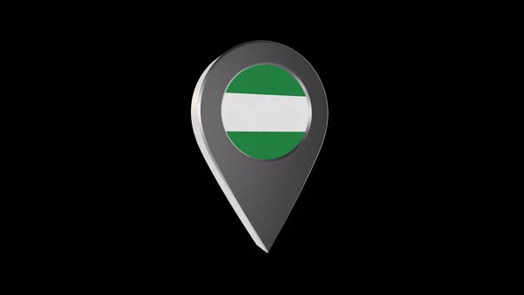 3d  Map Navigation Pointer With Flag Of Santa Cruz De La Sierra Bolivia With Alpha Channel 2K alt
