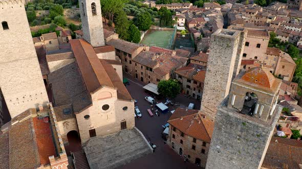 Aerial view of San Gimignano, Tuscany