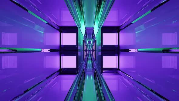 A  FHD 60FPS 3D Illustration of Purple Tunnel