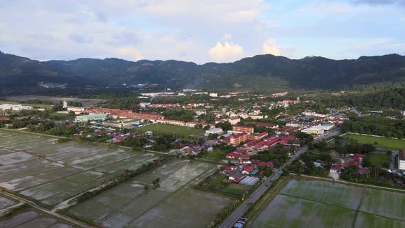Aerial view Balik Pulau Malays Village alt