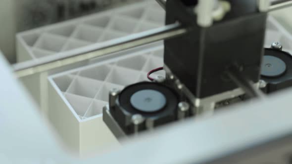 Technology. The Work of a Three-dimensional Printer. 3D Printer During Printing Close-up. Process of alt