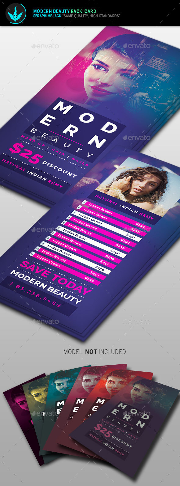 Modern Beauty Rack Card Template - Commerce Flyers