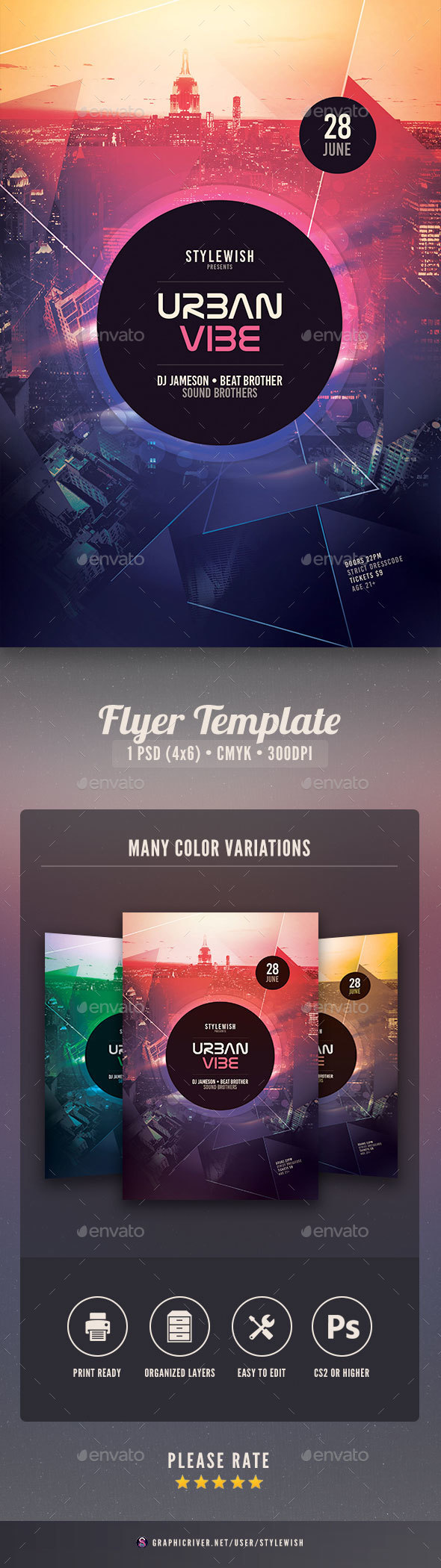 Urban Vibe Flyer - Clubs & Parties Events