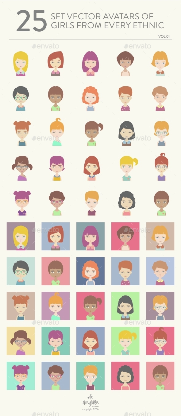 25 Girl Avatars Vol 01 - People Characters