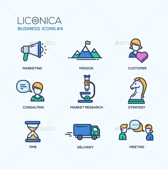 Office Business Thin Line Design Icons - Concepts Business