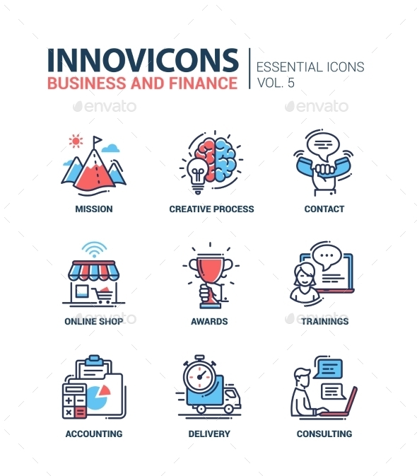 Office, Business Modern Thin Line Design Icons - Business Conceptual