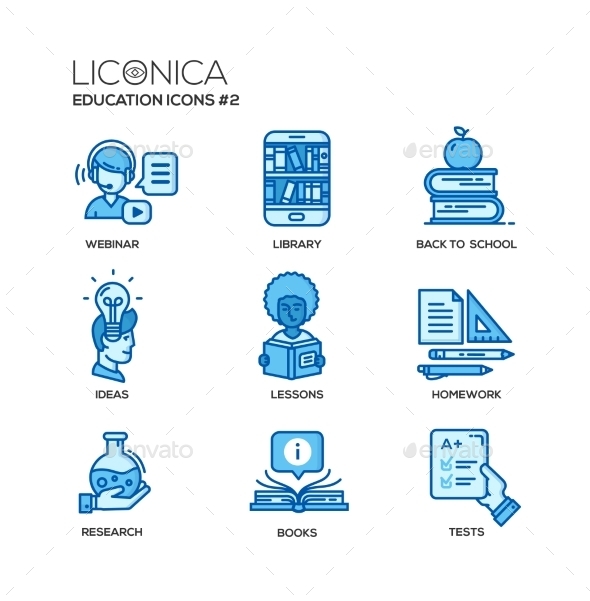 Modern School And Education Thin Line Design Icons - Miscellaneous Conceptual