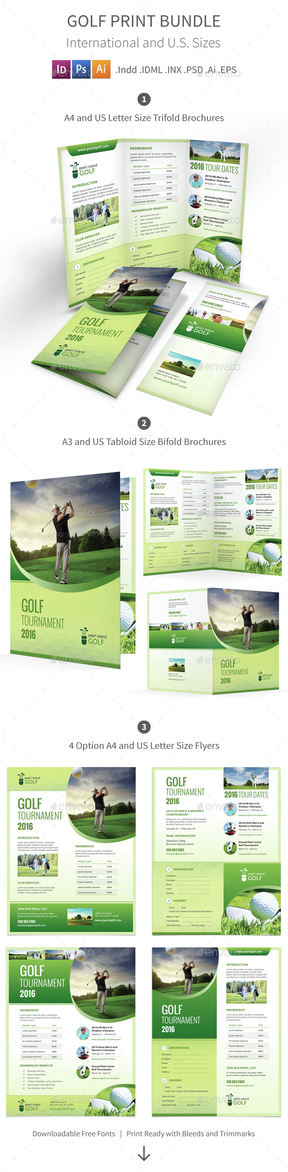 Golf Club Print Bundle - Informational Brochures