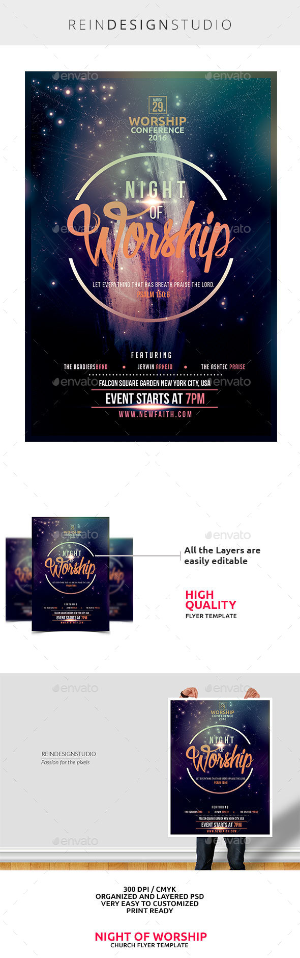 Night of Worship - Church Flyers