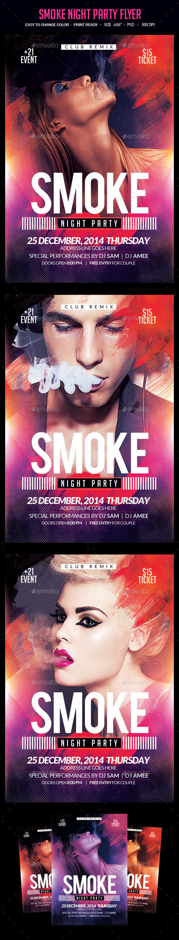 Smoke Night Party Flyer - Clubs & Parties Events