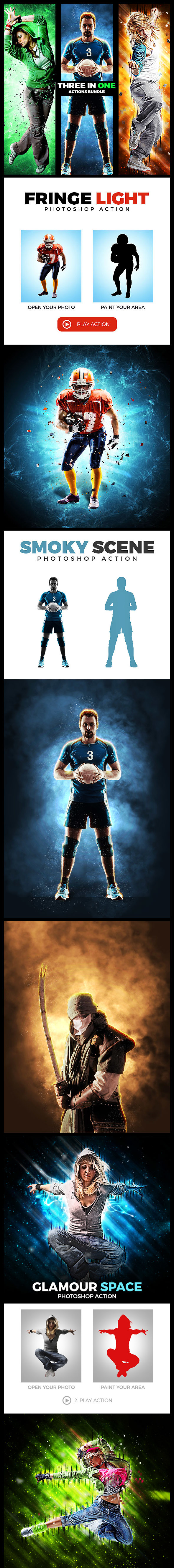 Three in One Actions Bundle - Photo Effects Actions