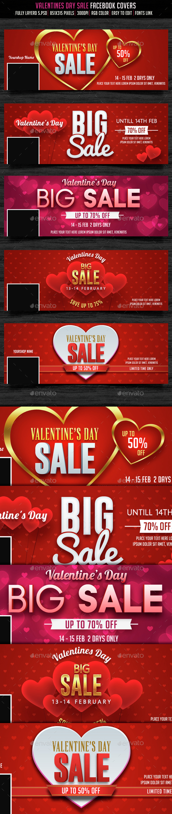 Valentines Day Sale Facebook Cover