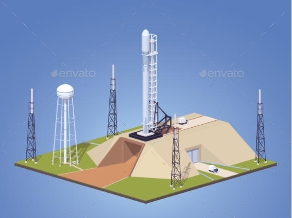 Modern Space Rocket on Launch Pad - Travel Conceptual