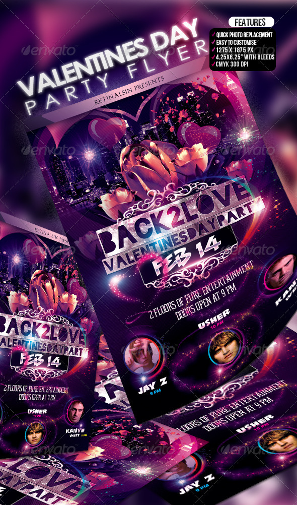 Valentines Day Party Flyer Template