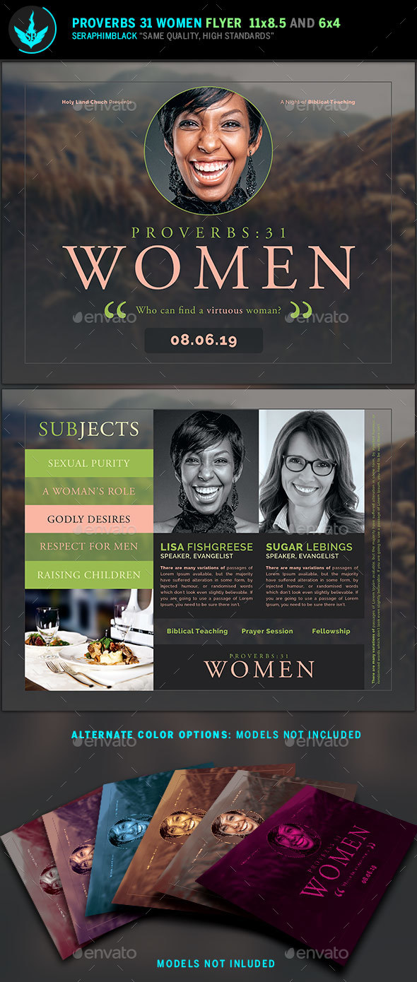 Proverbs 31 Women Church Flyer Template - Church Flyers