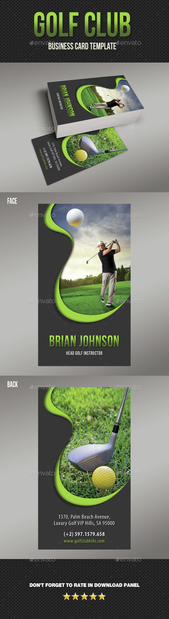Golf Club Business Card 03 - Business Cards Print Templates