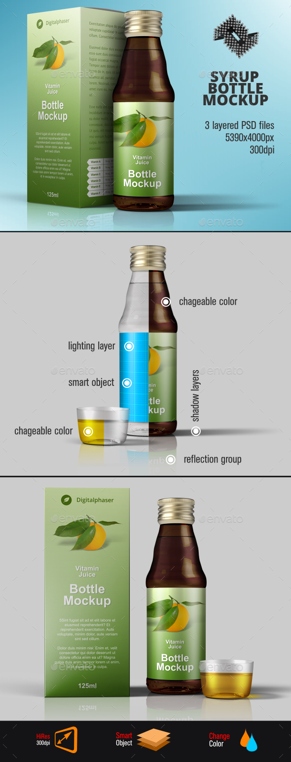 Download Medicine Syrup Juice Packaging Mockup By Fusionhorn Graphicriver