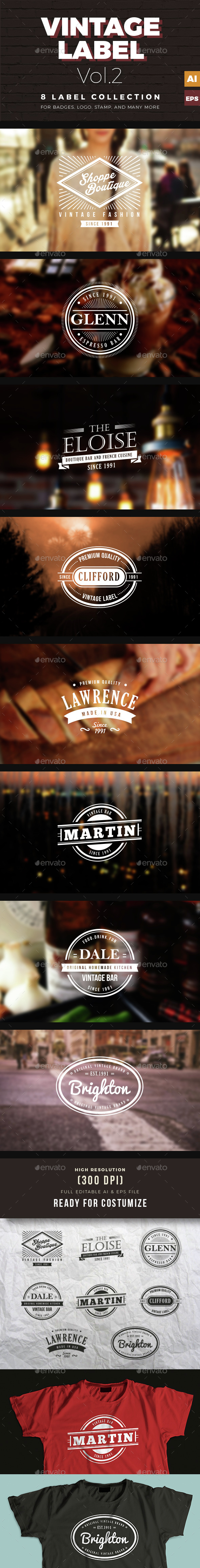 Vintage Labels Vol.2 - Badges & Stickers Web Elements