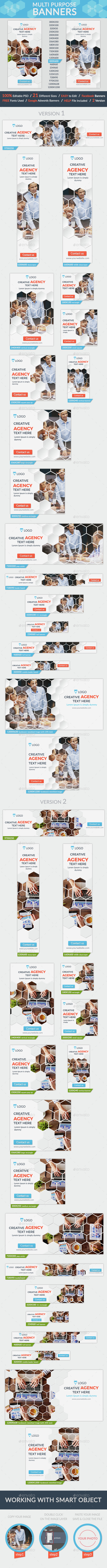 Multi Purpose Banners + 2facebook banners - Banners & Ads Web Elements