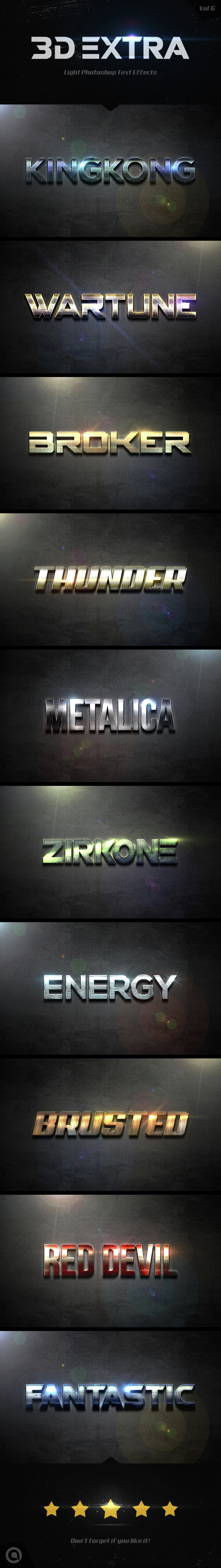3D Extra Light Text Effects Vol.6 - Styles Photoshop