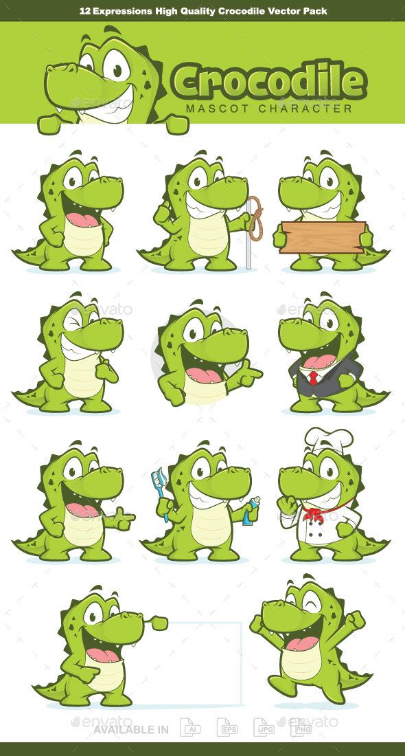 Crocodile or Alligator Mascot Character - Animals Characters