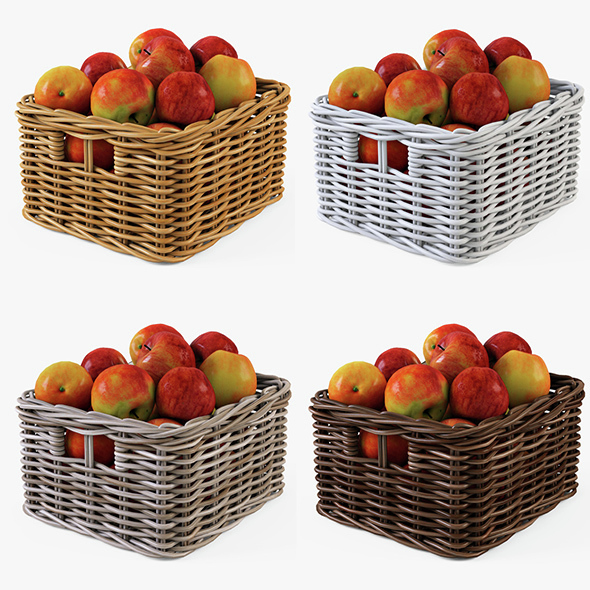 Wicker Apple Basket - 3Docean 14734870