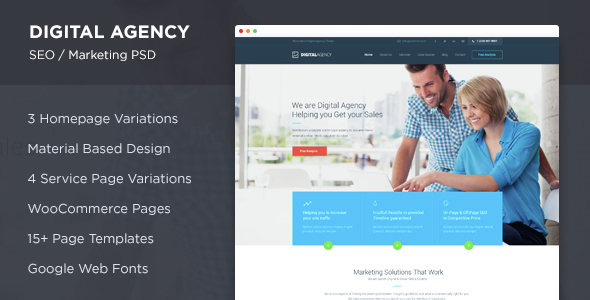 Digital Agency - SEO / Marketing PSD