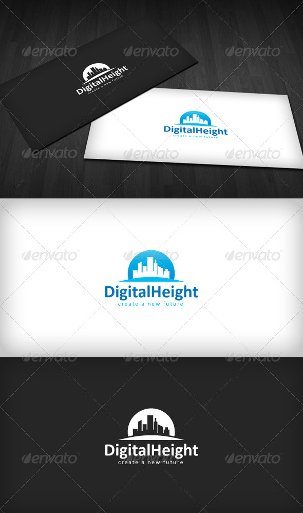 Digital Height Logo - Buildings Logo Templates