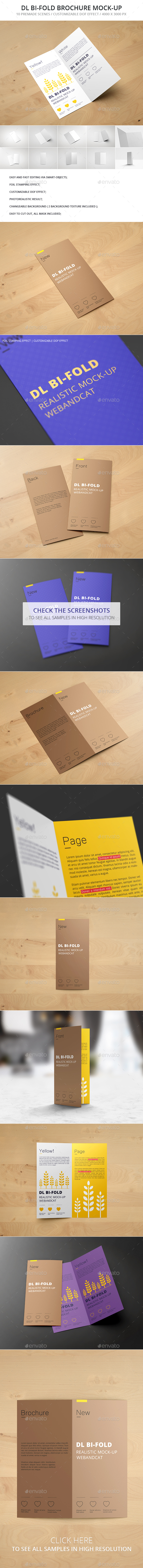 DL Bi-Fold Brochure Mockup - Brochures Print