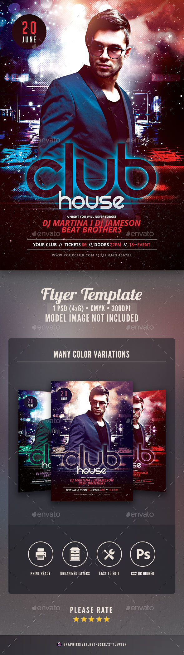 Club House Flyer - Clubs & Parties Events