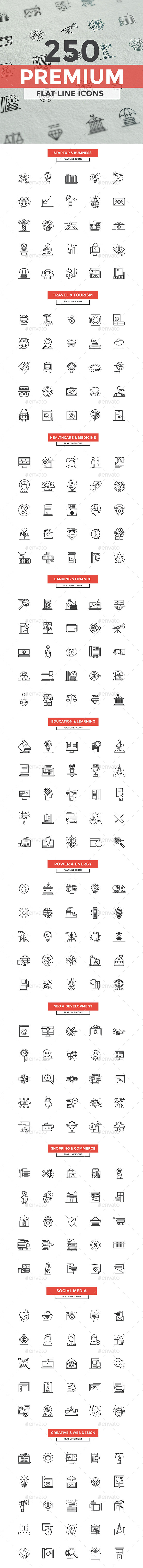 Set of Modern Line Design Icons - Icons