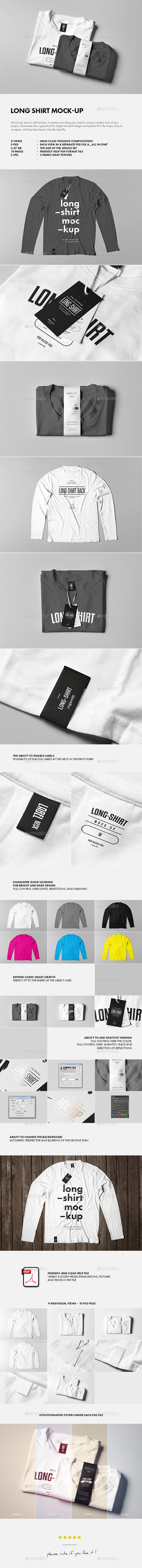 Long Shirt Mock-up - T-shirts Apparel