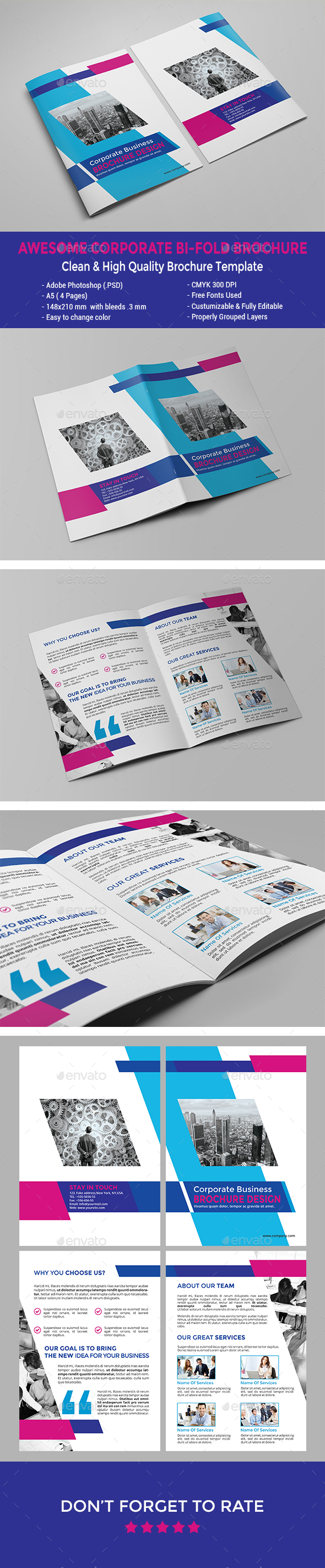 Awesome Corporate Bi-fold Brochure - Corporate Brochures