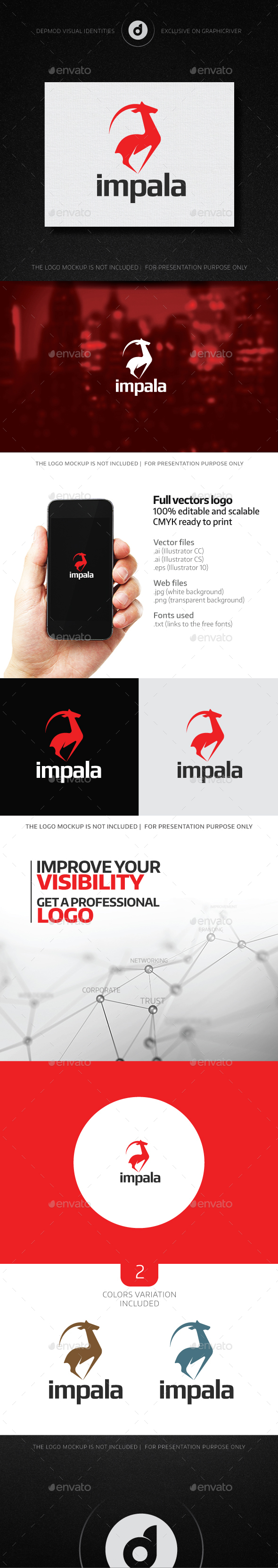 Impala Logo - Animals Logo Templates