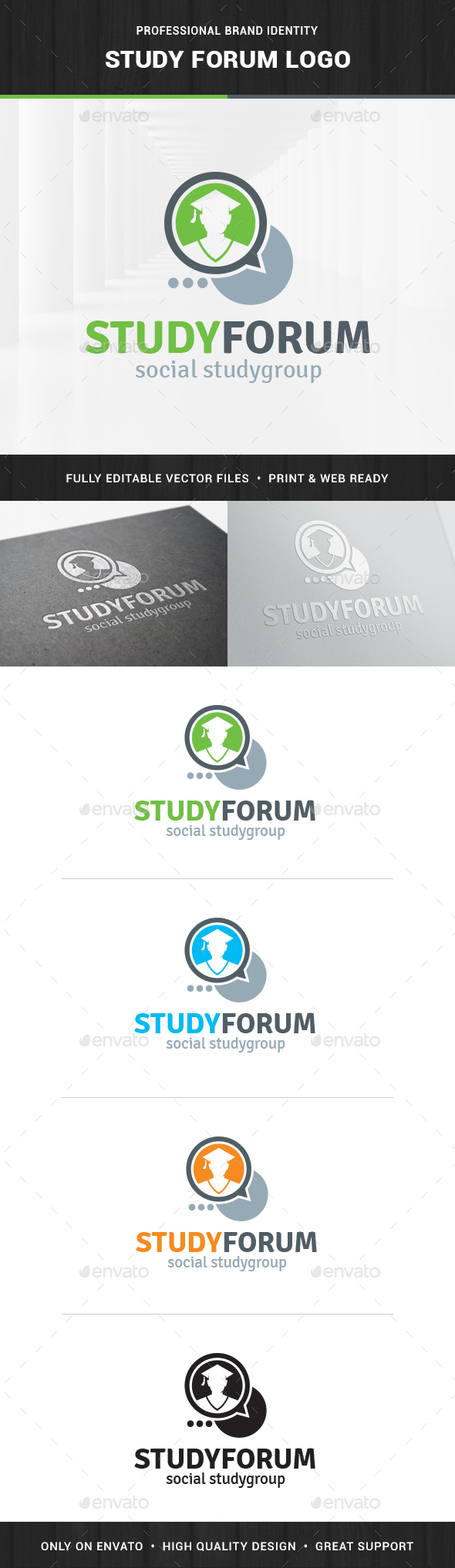 Study Forum Logo Template - College Logo Templates