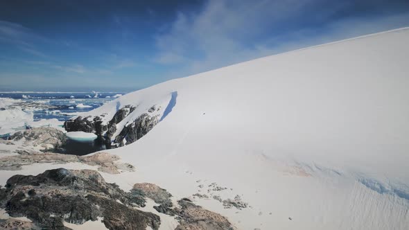 Epic Snow Antarctica Plenau Island Aerial View alt