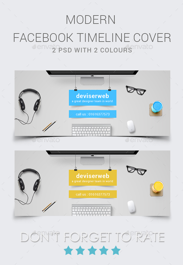 Modern Facebook Timeline Cover - Social Media Web Elements