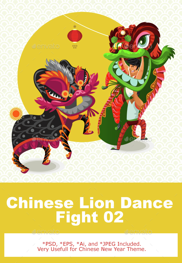 Chinese Lunar New Year Lion Dance Fight - New Year Seasons/Holidays