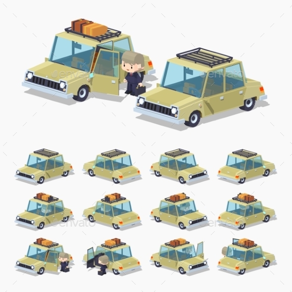 Old Beige Sedan - Man-made Objects Objects