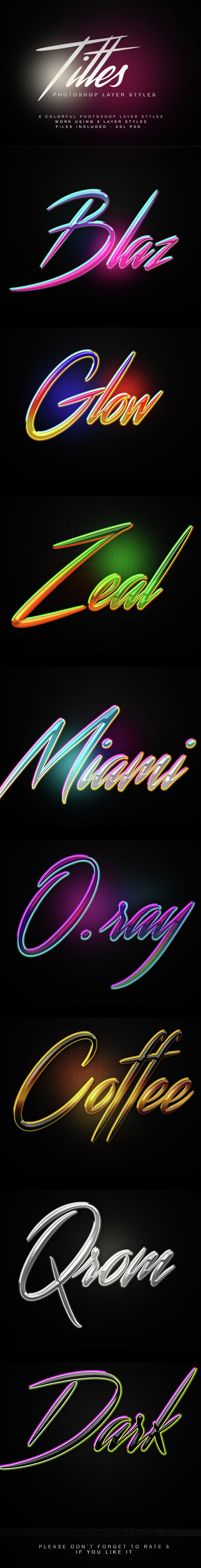 Titles Photoshop Layer Styles - Text Effects Styles