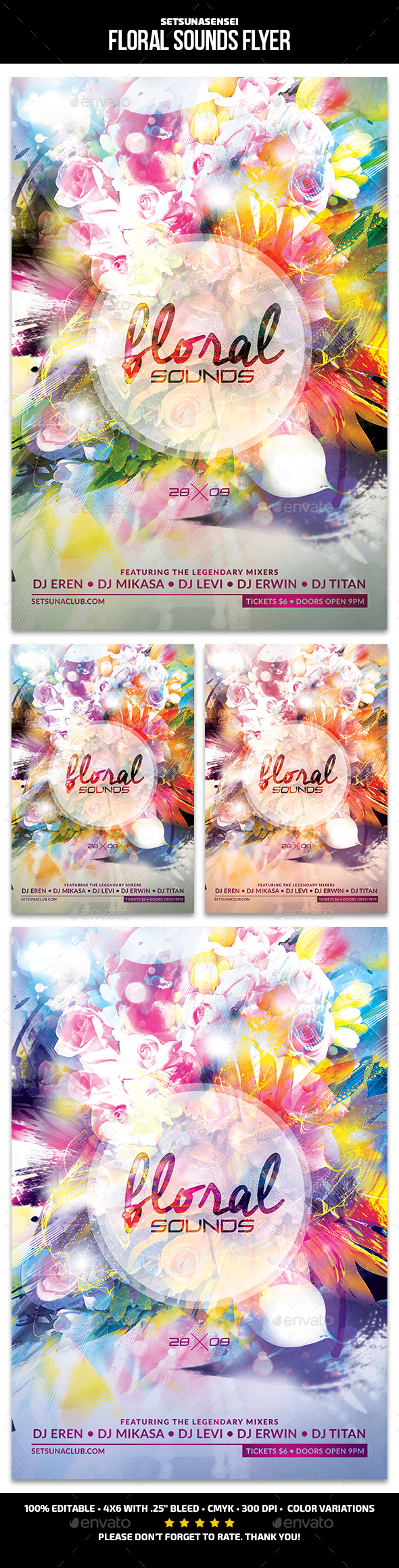 Floral Sounds Flyer - Clubs & Parties Events
