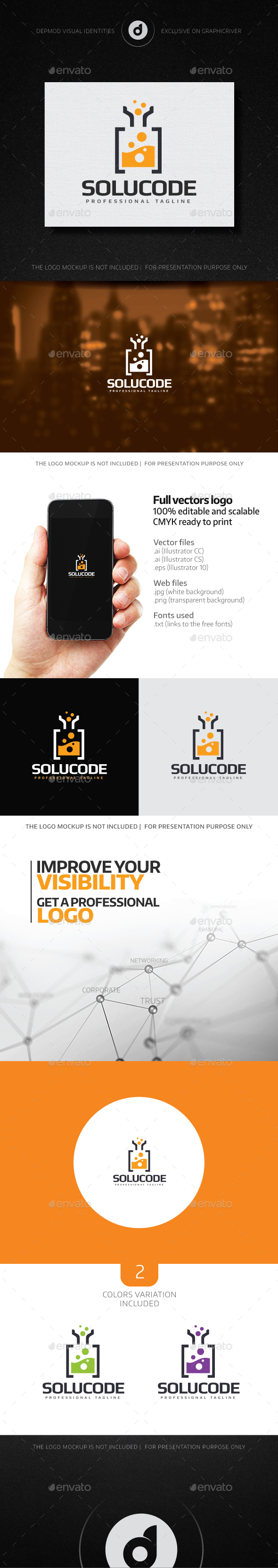 SoluCode Logo - Symbols Logo Templates