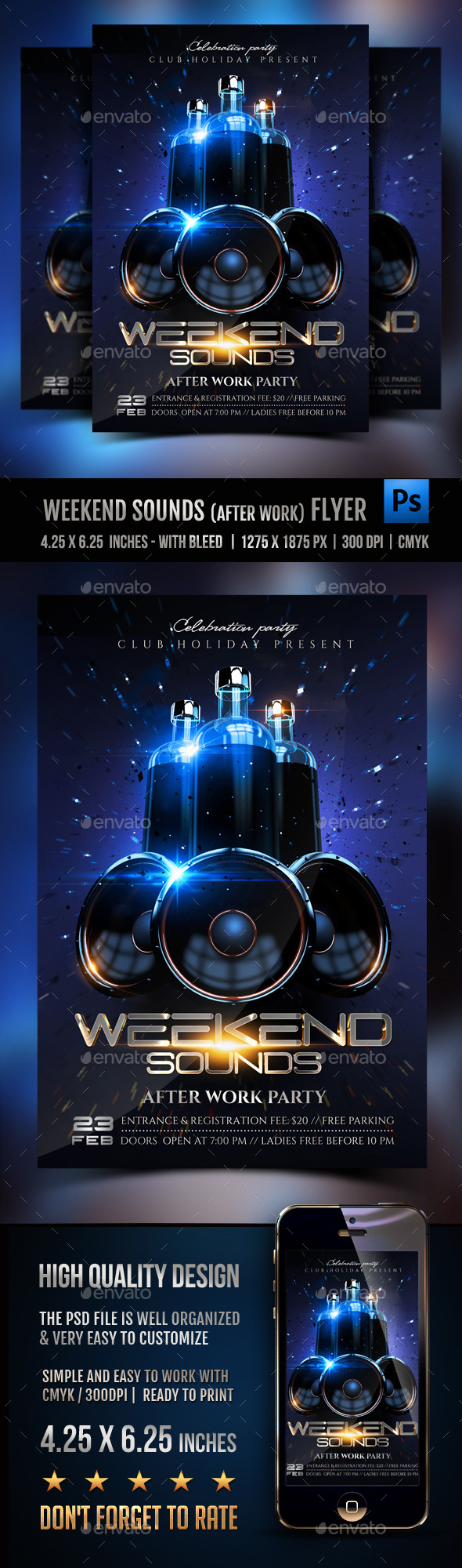 Weekend Sounds (After Work) Flyer - Clubs & Parties Events