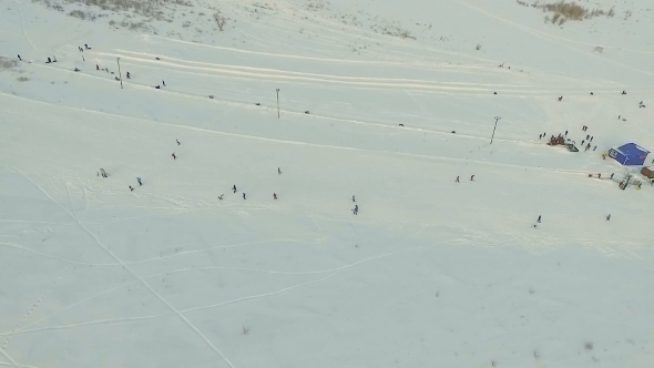 Flight Towards Snow Tubing Track.