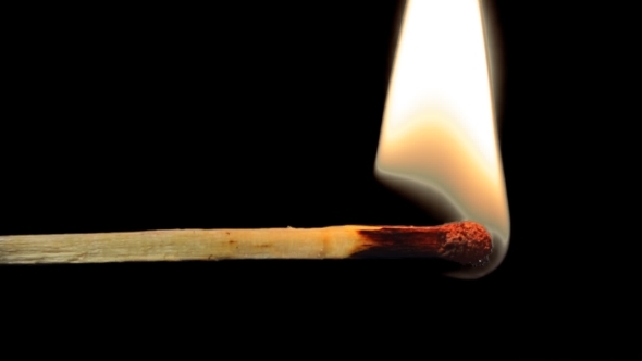 Burning Match And Flame With Alpha Channel alt